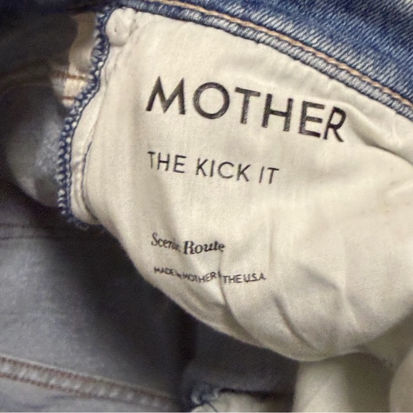MOTHER The Kick It Jeans in Scenic Route Straight Leg High Rise 32" Inseam Sz 28 - Picture 7 of 13